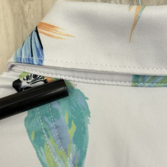 Chubbies Performance Polo 2.0 Shirt Men’s Small The Dude Where's Macaw Parrots - Picture 11 of 16